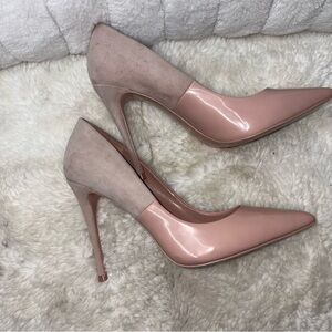 Aldo Pink and Beige Heels suede size 9